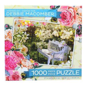 Debbie Macomber 1000 Piece Puzzle Floral Garden Bench 27" x 19"